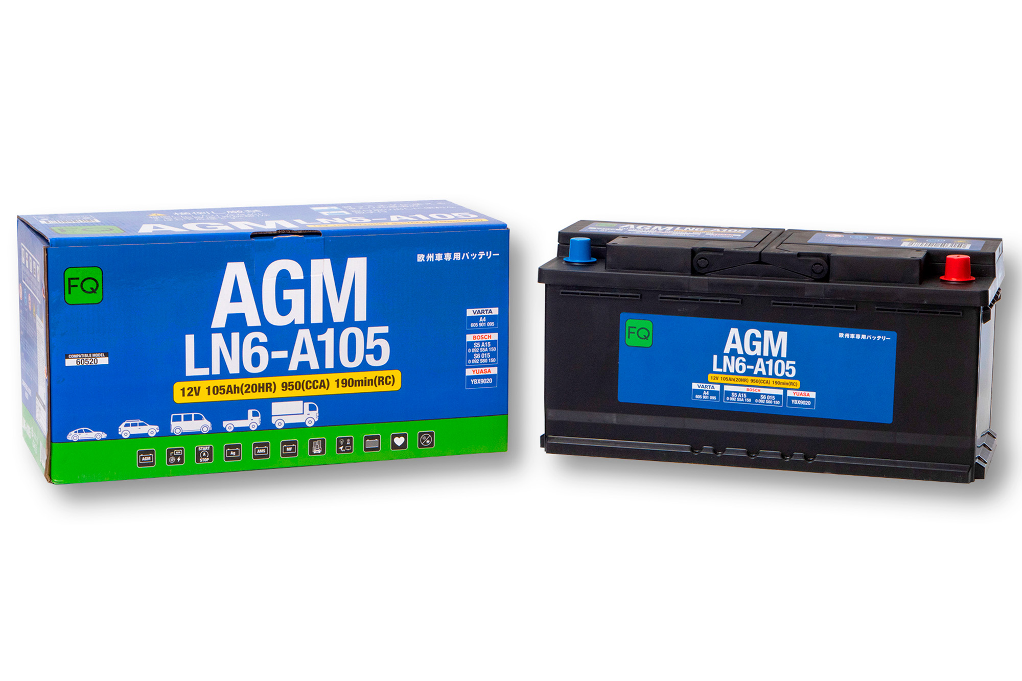 Аккумуляторная батарея FQ DIN AGM LN6-A105 105Ah