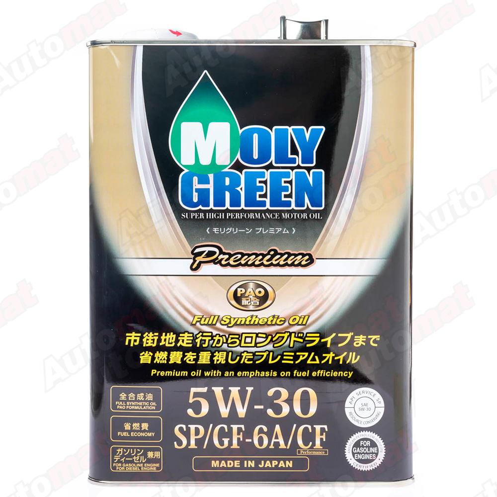 Моторное масло Molygreen Premium 5W-30 SP/GF-6A/CF, 4л