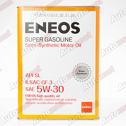 Моторное масло ENEOS SUPER GASOLINE 5W-30 SL SEMI-SYNTHETIC, 4л