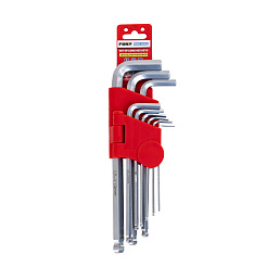 Набор шестигранных ключей с шаром FORZ 9 шт, CrV