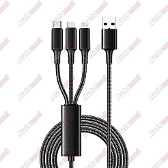 Кабель USB 3 in 1 Multi-Port (Micro/Type-c/Lighting)