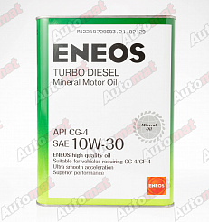 Моторное масло ENEOS TURBO DIESEL 10W-30 CG-4 MINERAL, 4л