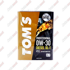 Масло моторное TOM`S Professional 0W-30 DIESEL DL-1, 4л