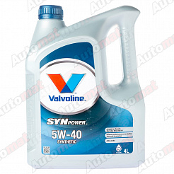 Моторное масло Valvoline Synpower SAE SN/CF 5W40, 4л