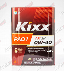 Моторное масло KIXX PAO 1 0W-40 SN FULLY SYNTHETIC, 4л