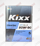 Трансмиссионное масло Kixx Geartec GL-5 80W-90, 4л