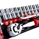 Набор торцевых головок с трещоткой FORZ (1/2), 12 предметов, 72 зубьев, CrV