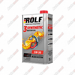 Масло моторное синтетическое ROLF 3-SYNTHETIC 5W-30 ACEA A3/B4, 1л