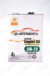 Моторное масло AUTOBACS ENGINE OIL SYNTHETIC 0W20 SP/GF-6A, 4л